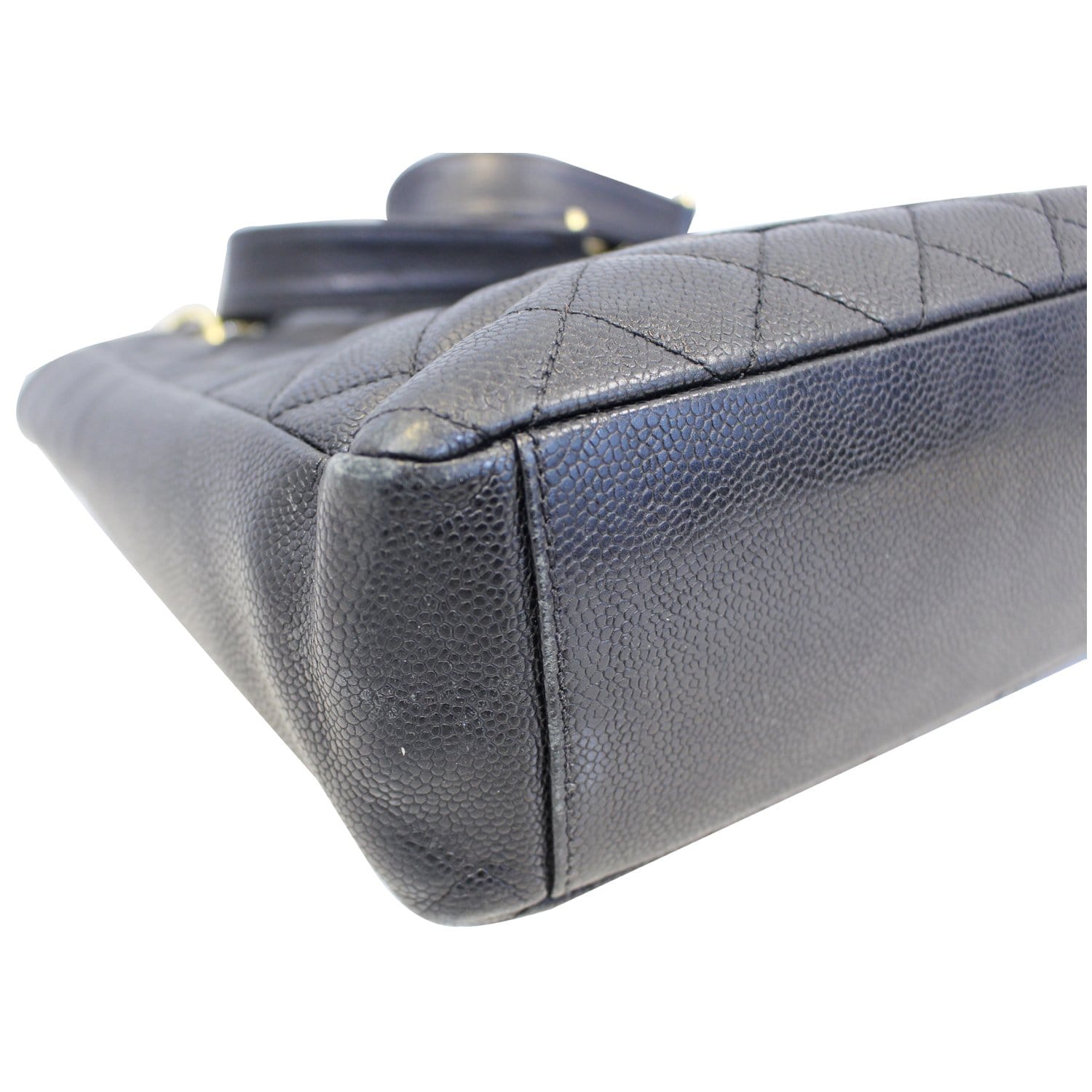 Chanel PST Petit Shopping Caviar Leather Leather Tote Bag Black