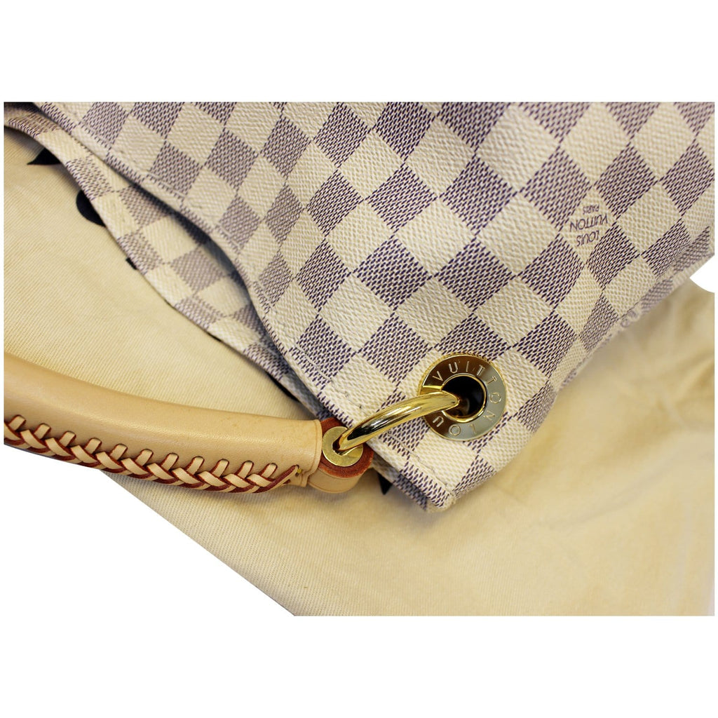 LOUIS VUITTON Artsy MM Damier Azur Shoulder Bag White