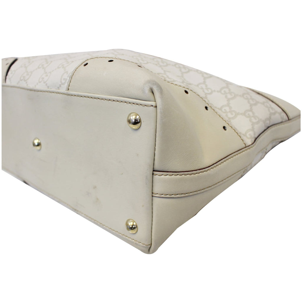 GUCCI Cream Guccissima Leather Gold-tone Tote Shoulder Bag 145993