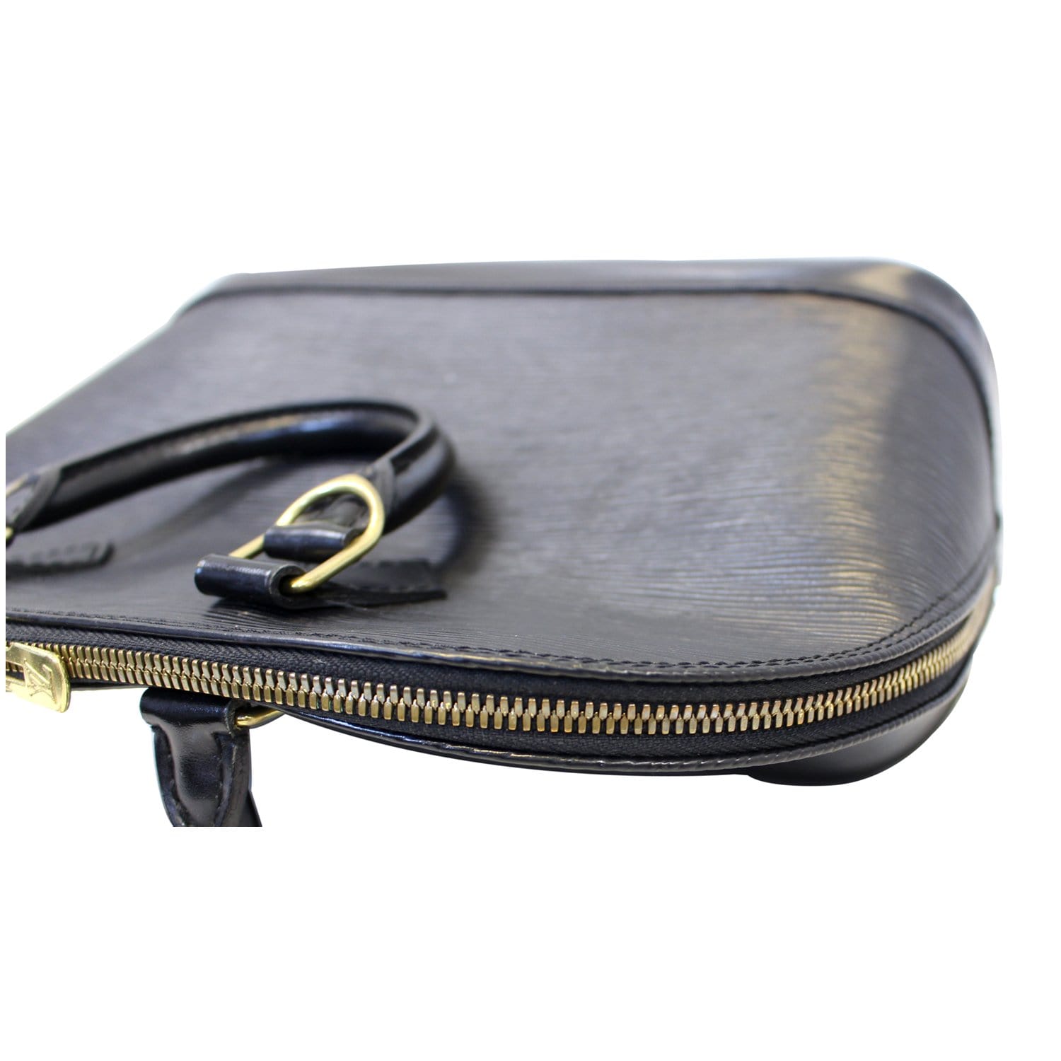 LOUIS VUITTON Alma PM Epi Leather Satchel Bag Black