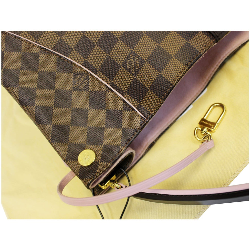 LOUIS VUITTON Caissa Damier Ebene Rose Ballerine Hobo Bag