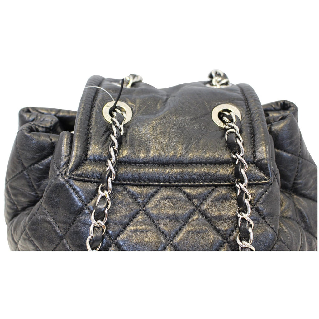 Chanel Beijing 2 in 1 Black Quilted Leather Backpack Bag
