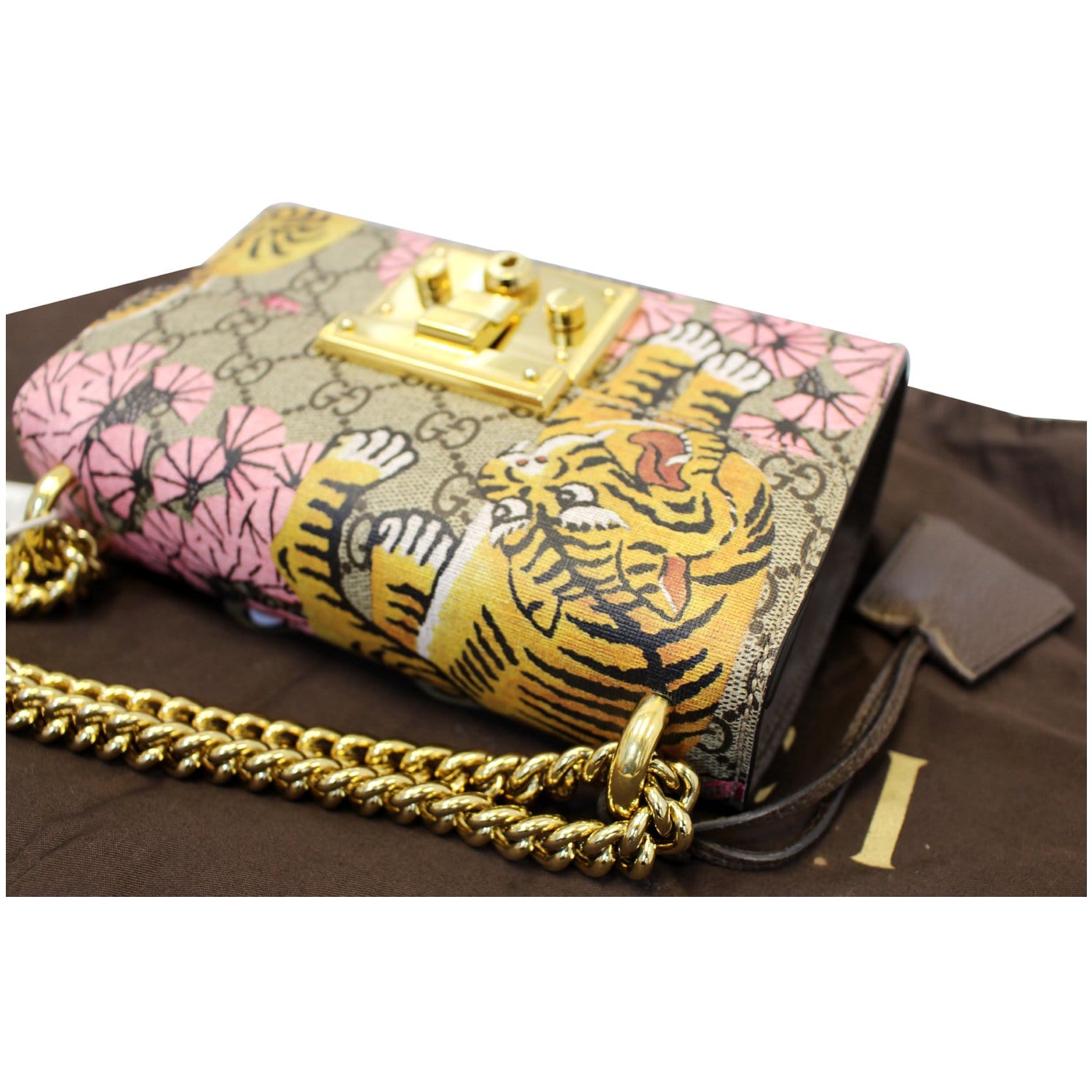GUCCI Bengal Small Padlock Gucci Supreme Monogram Print Shoulder Bag