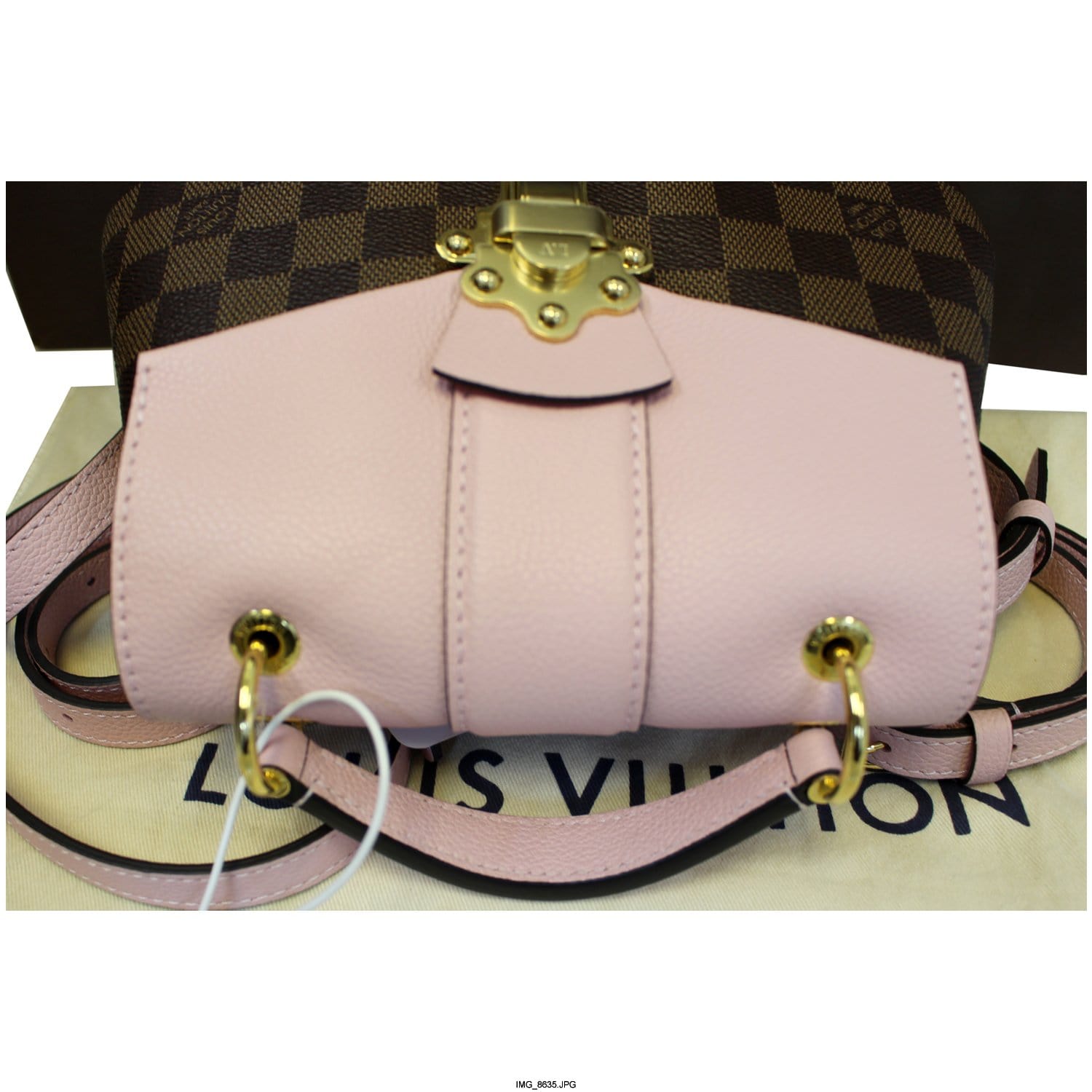 LOUIS VUITTON Clapton Damier Ebene Backpack Bag Magnolia