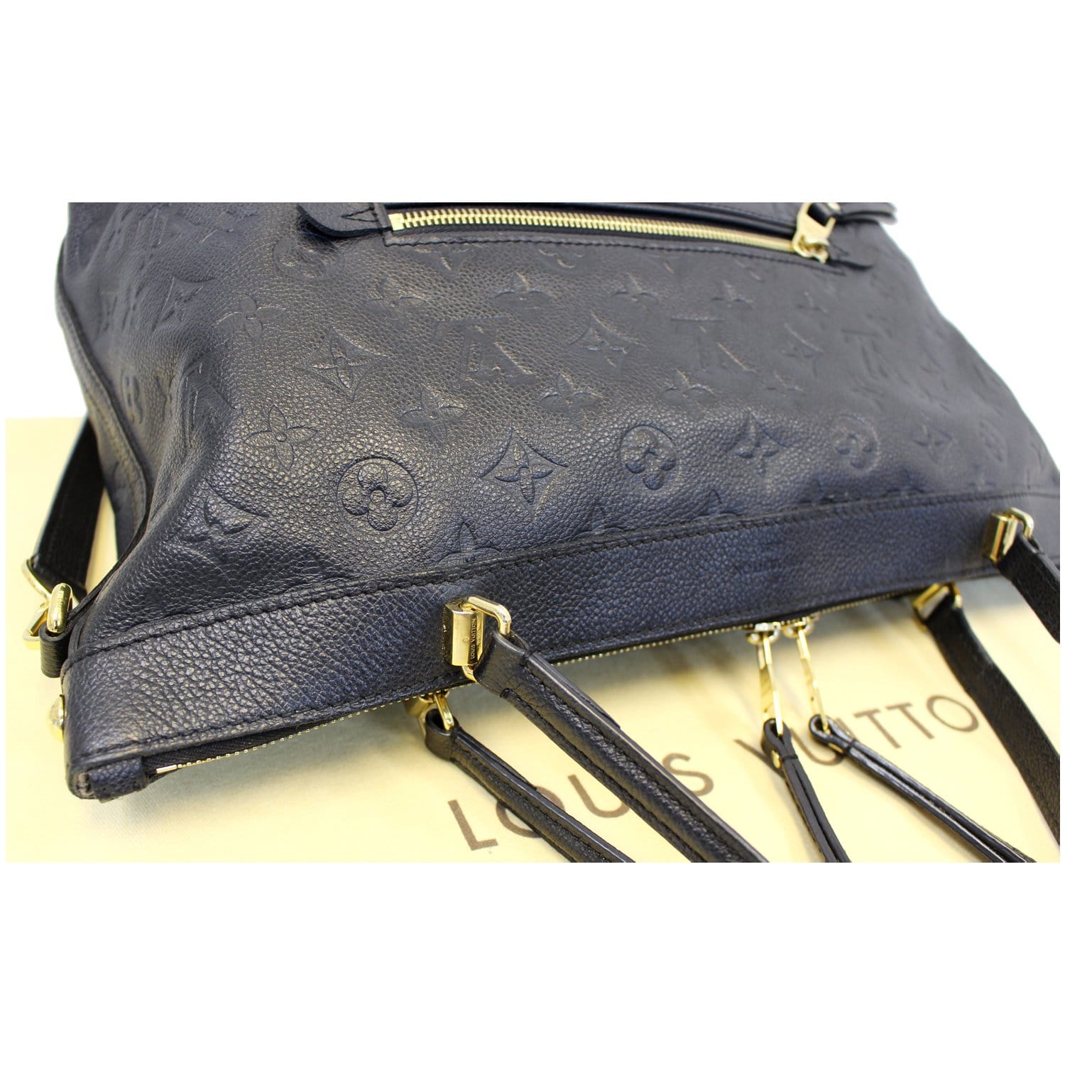 LOUIS VUITTON Bastille MM Empreinte Leather Shoulder Handbag Black