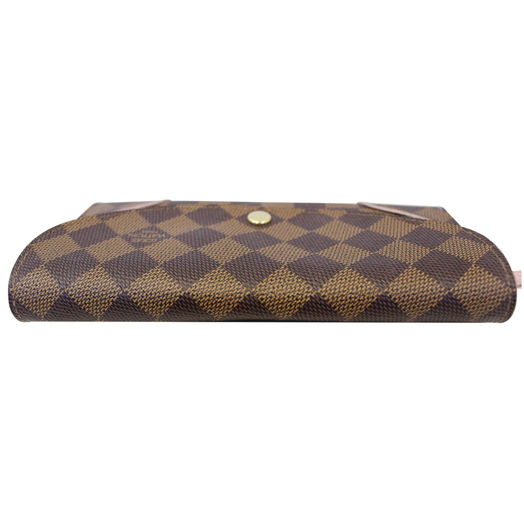 LOUIS VUITTON Caissa Damier Ebene Wallet Rose Ballerine