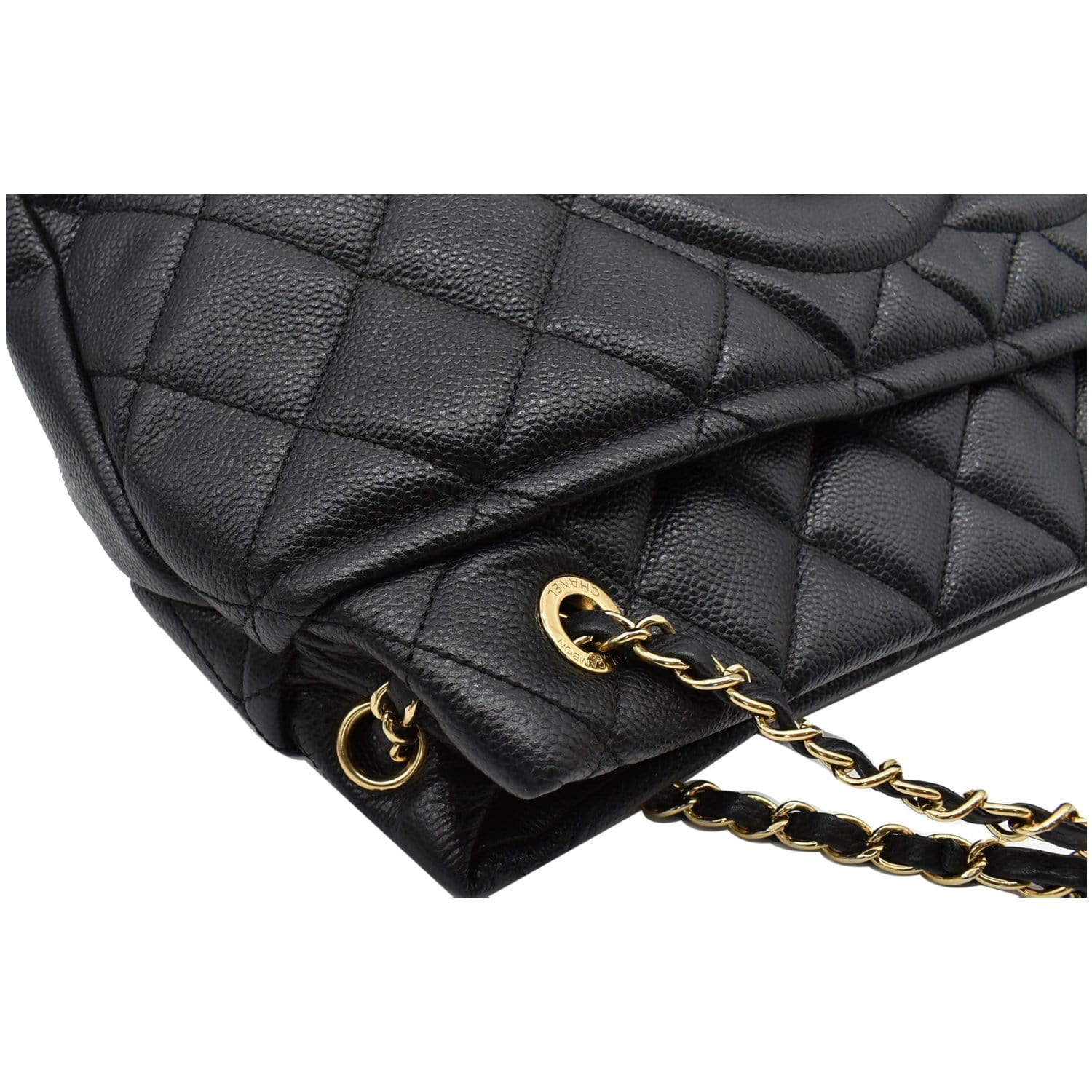 Chanel Timeless CC Soft Quilted Caviar Leather Shopping Tote Bag Black