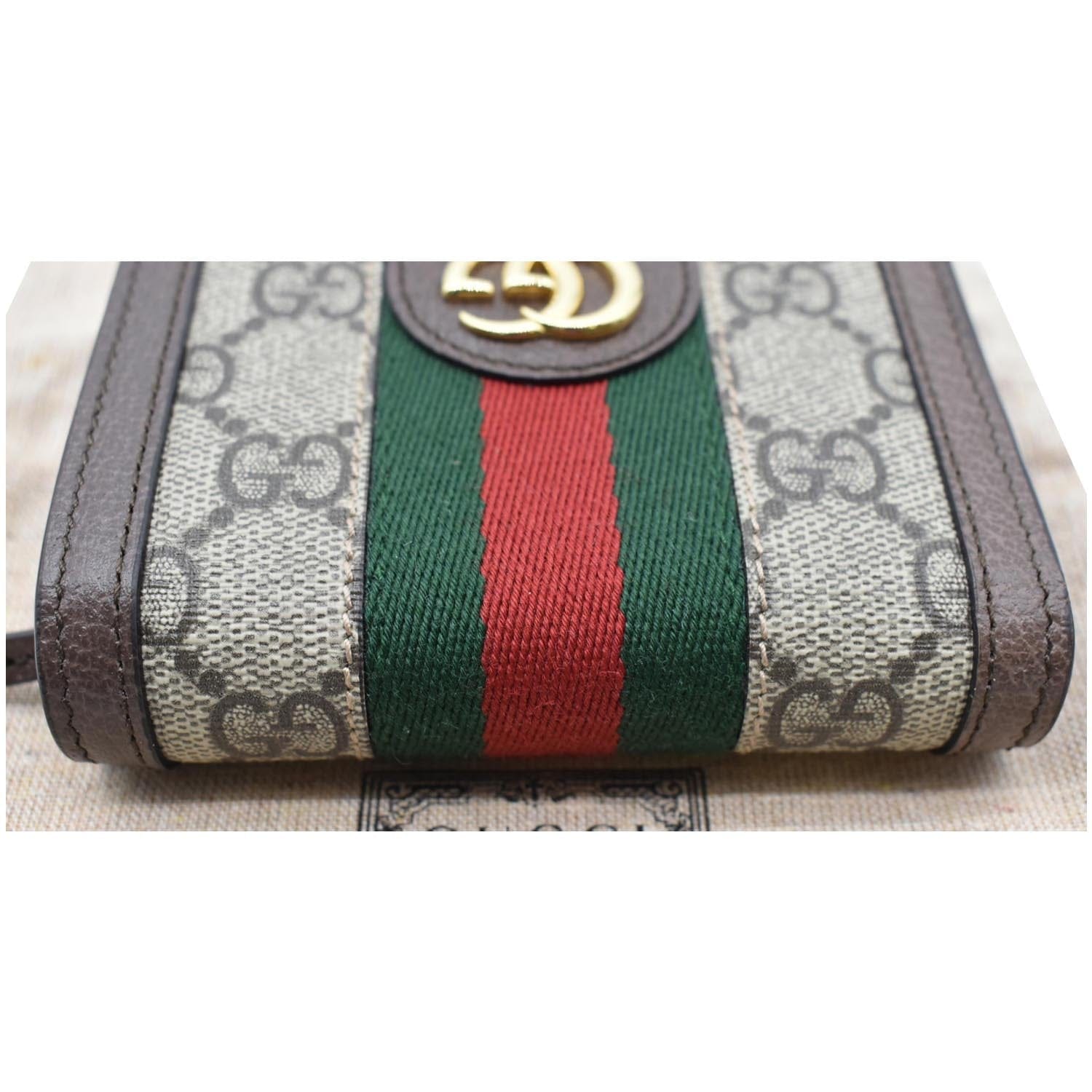 GUCCI Ophidia Gucci Card Case Wallet Beige