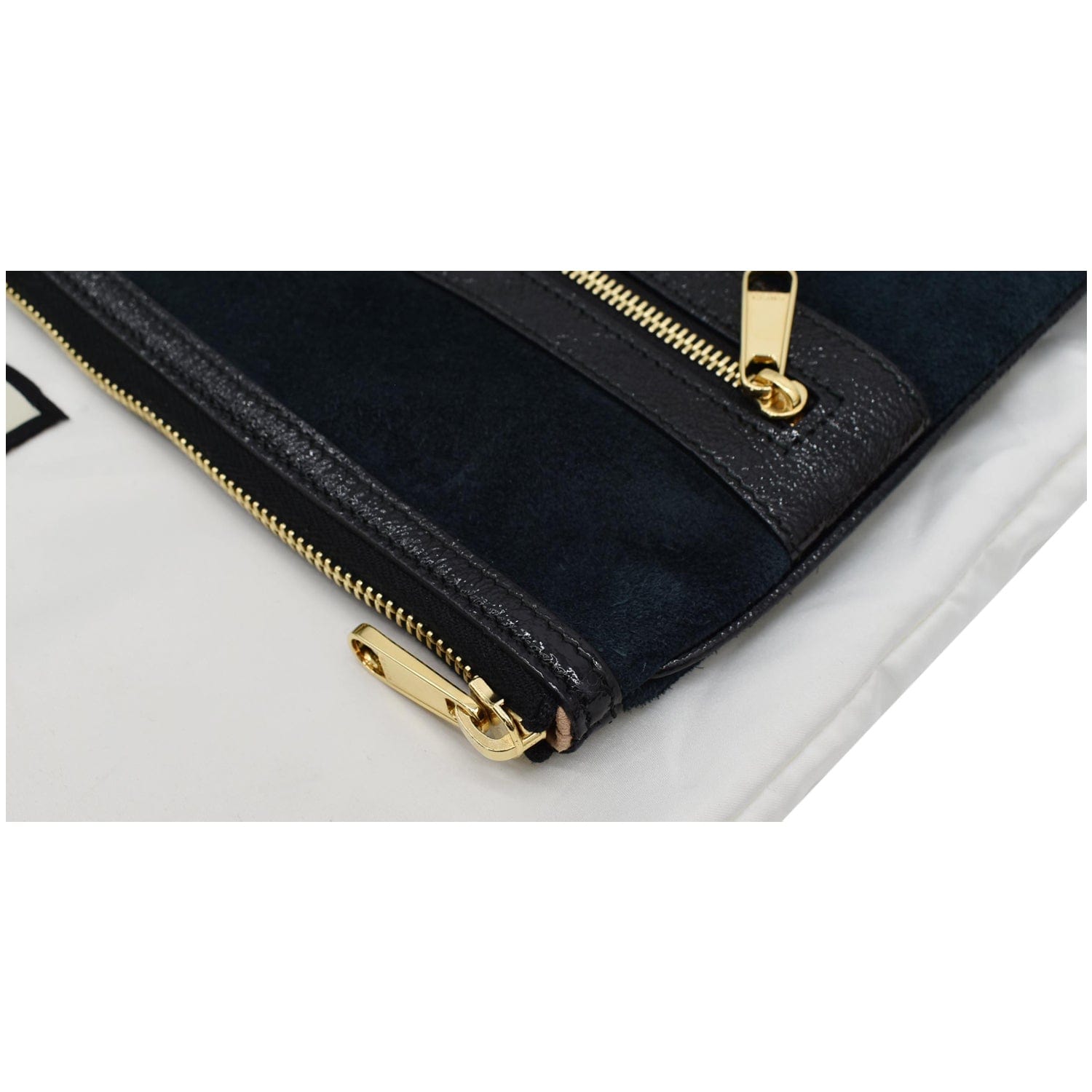 GUCCI Ophidia Gucci Suede Leather Pouch Clutch Bag Navy Blue 517551