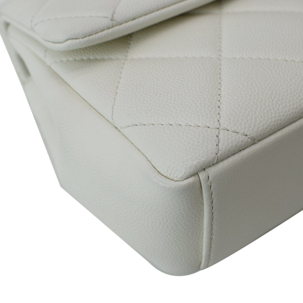 Chanel My Everything Caviar Quilted Leather Flap Shoulder Bag White