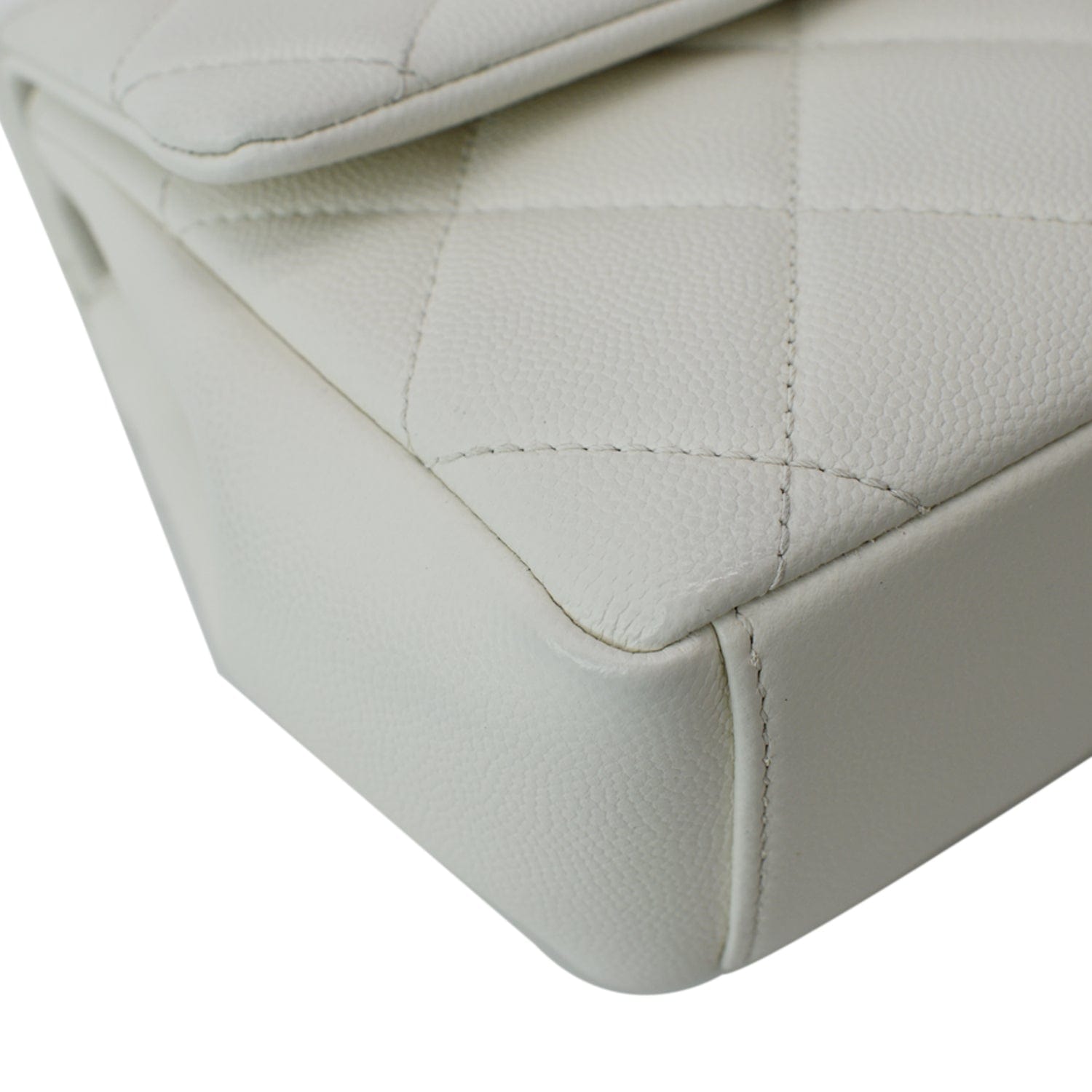 Chanel My Everything Caviar Quilted Leather Flap Shoulder Bag White