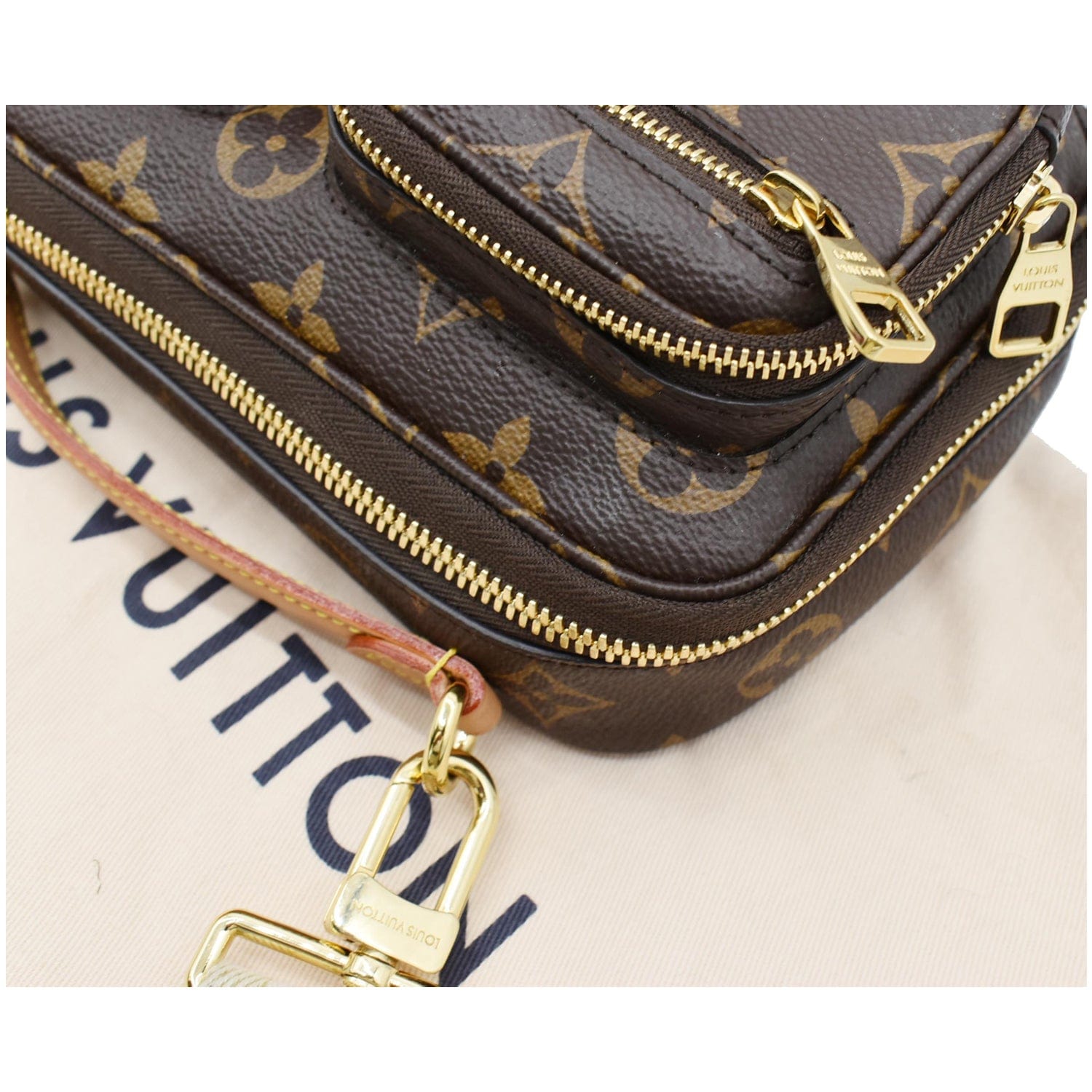 LOUIS VUITTON Utility Monogram Canvas Crossbody Bag Brown