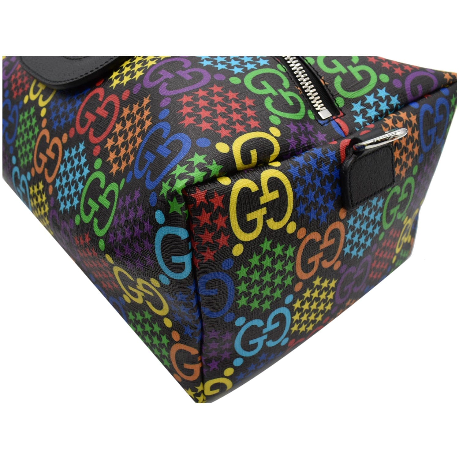 GUCCI Psychedelic Gucci Monogram Canvas Duffel Travel Bag Multicolor 587866