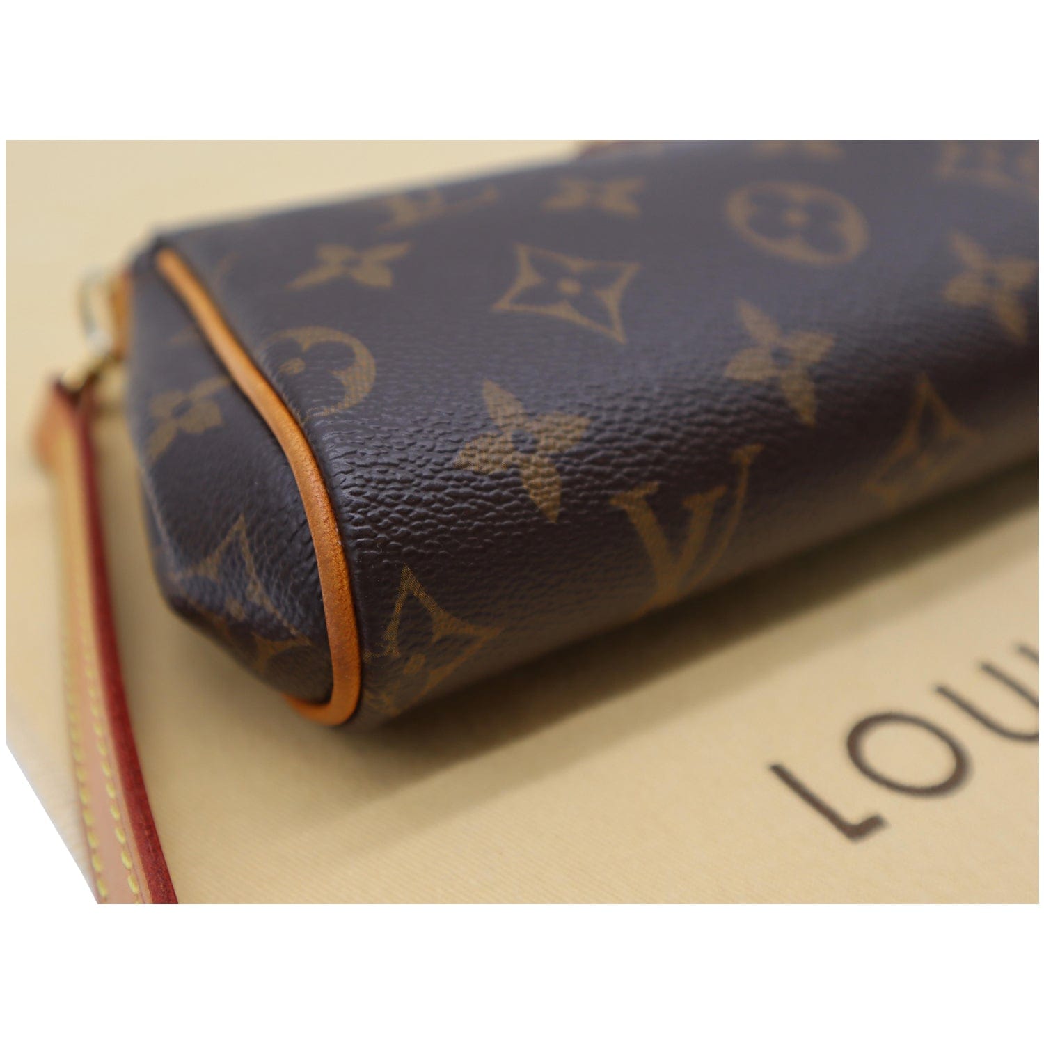 LOUIS VUITTON Eva Monogram Canvas Pochette Crossbody Bag Brown
