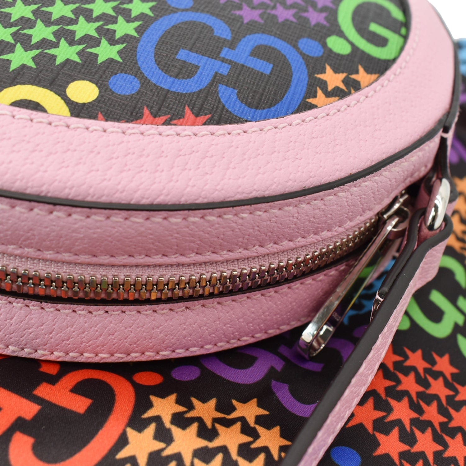 GUCCI Gucci Psychedelic Round Leather Crossbody Bag Multicolor 603938