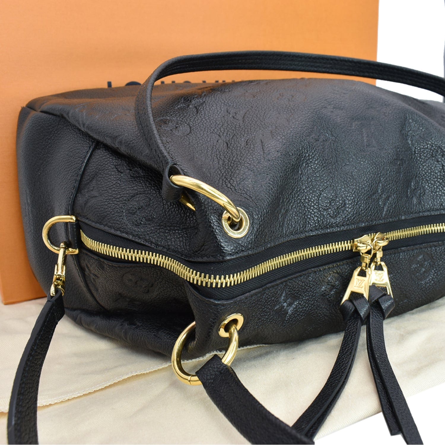 LOUIS VUITTON Ponthieu PM Empreinte Leather Shoulder Bag Black