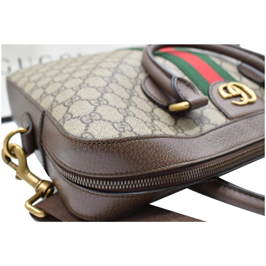 GUCCI Ophidia Soft Gucci Supreme Canvas Leather Briefcase Shoulder Bag Beige 574793