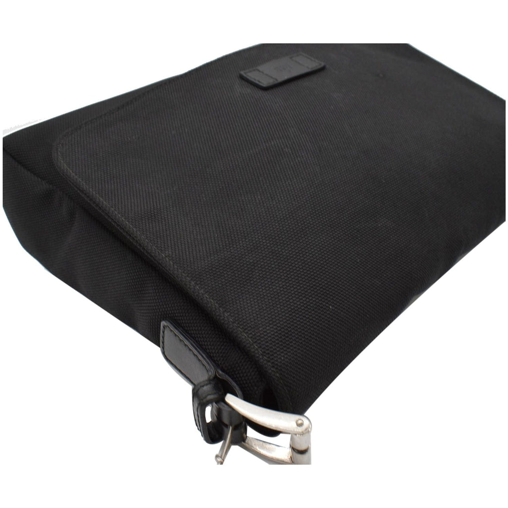 GUCCI Techno Large Web Nylon Canvas Messenger Bag Black 337074