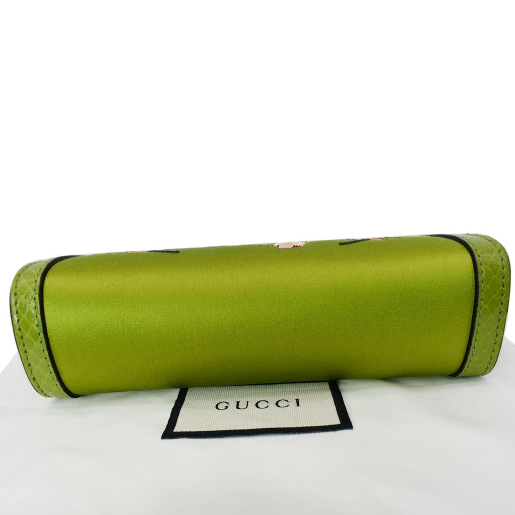 GUCCI Ophidia Silk Embroidered Floral Mini Shoulder Bag Green  - Hot Deals