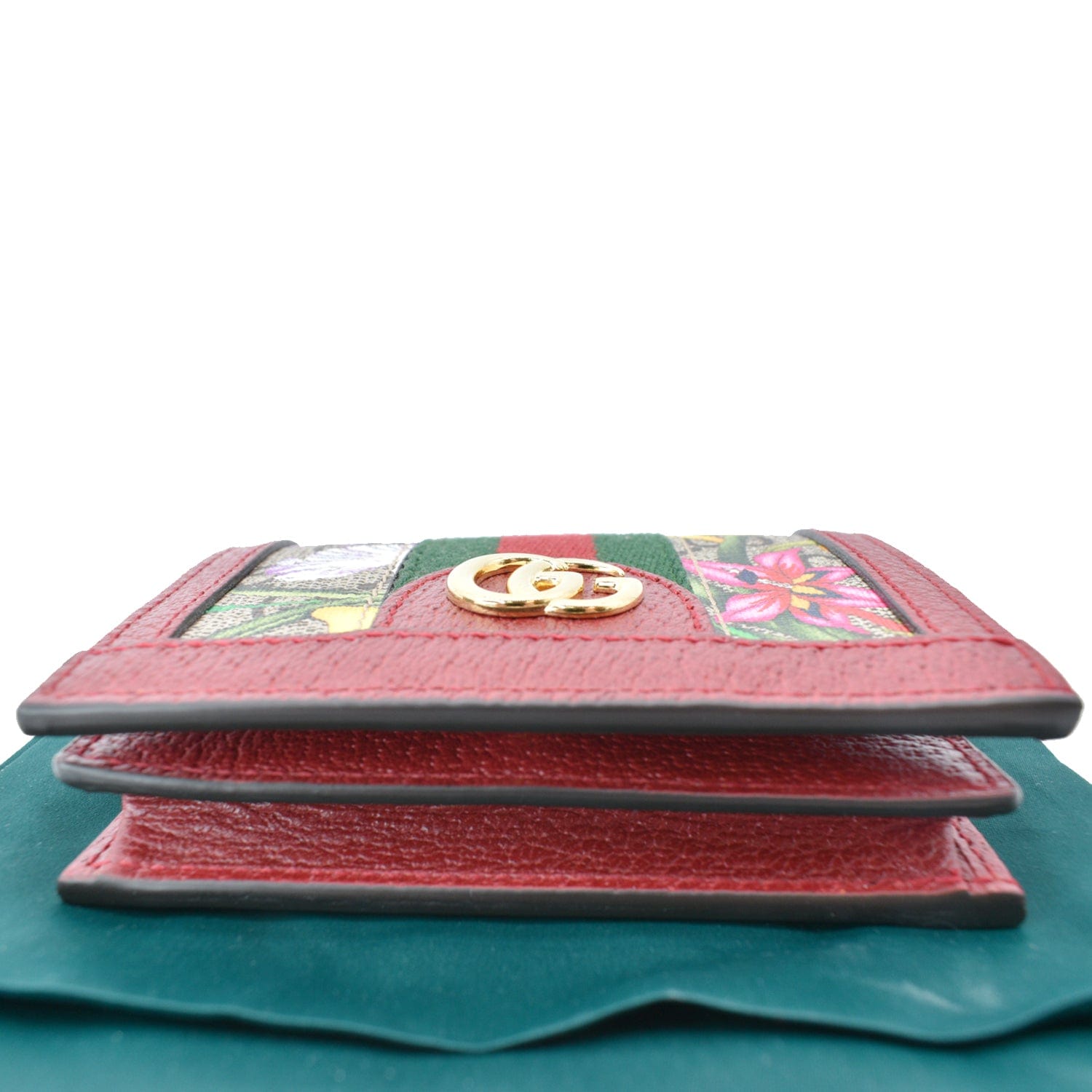 GUCCI Ophidia Flora Gucci Supreme Canvas Card Case Wallet Red 523155 - 10% Off
