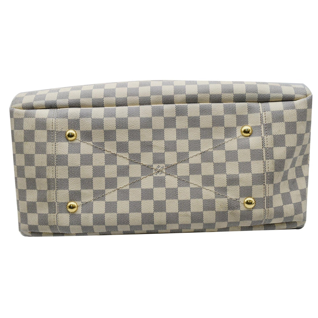 LOUIS VUITTON Artsy MM Damier Azur Shoulder Bag White