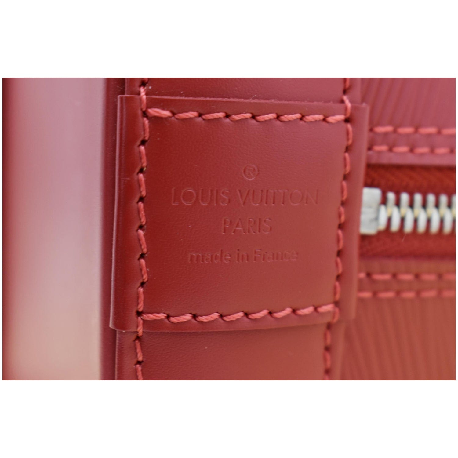 LOUIS VUITTON Alma GM Epi Leather Satchel Bag Red