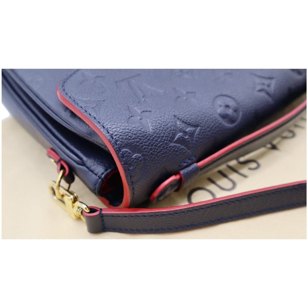 LOUIS VUITTON Metis Pochette Empreinte Leather Crossbody Bag Blue