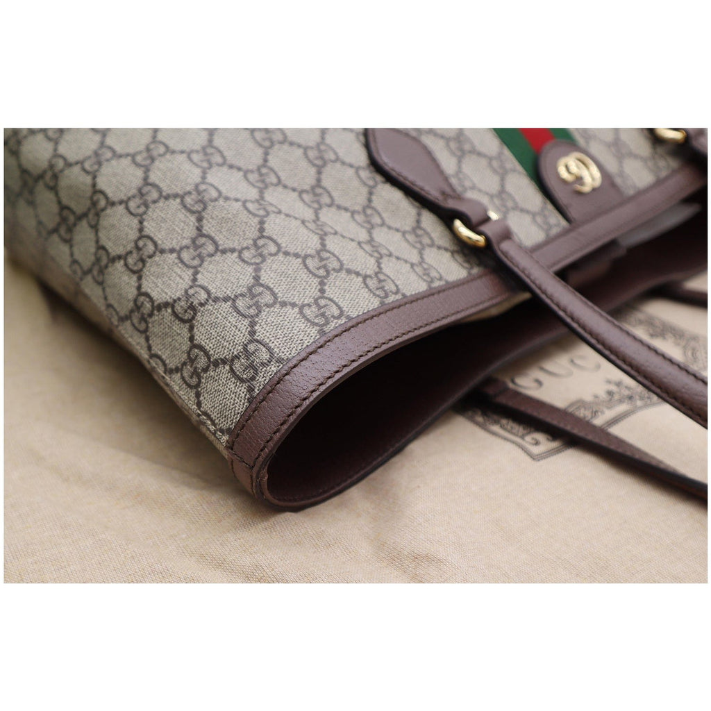 GUCCI Ophidia Medium Gucci Supreme Canvas Tote Bag Beige 631685