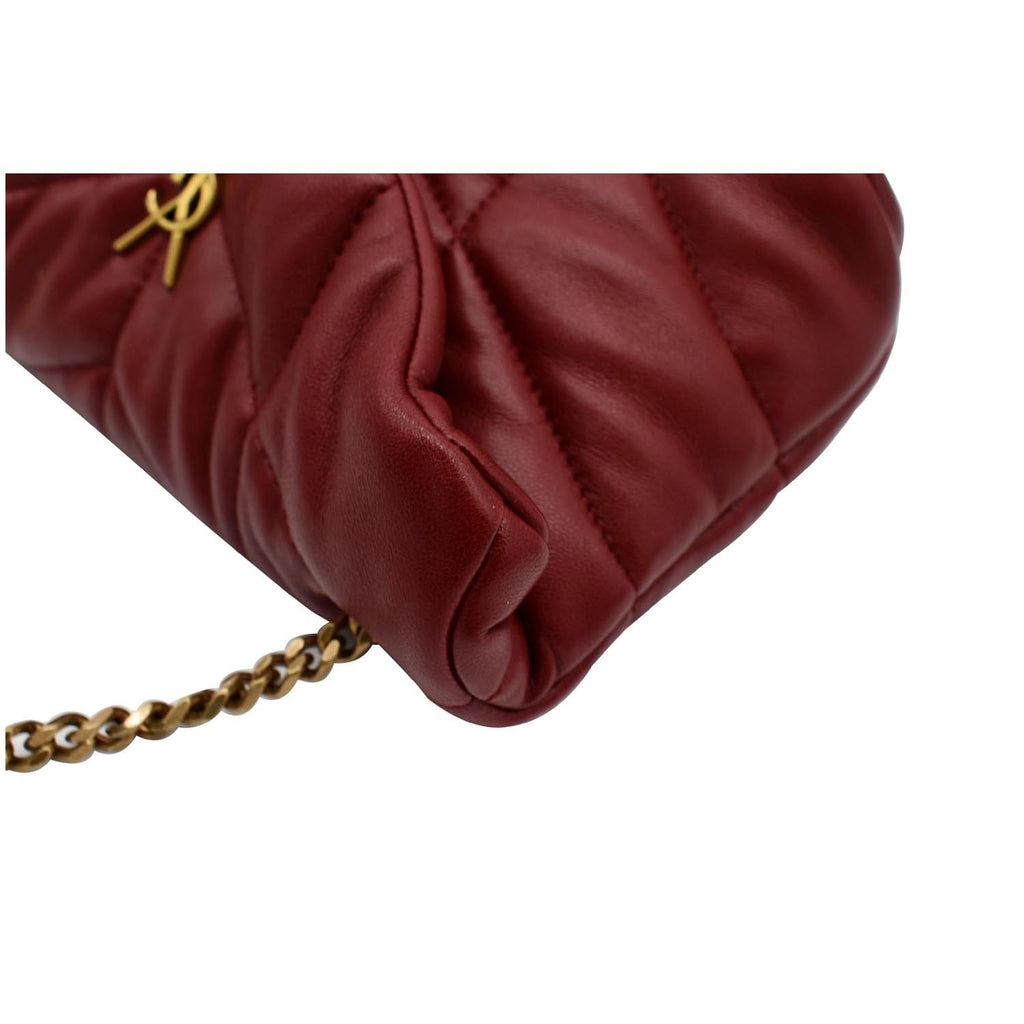 YVES SAINT LAURENT Small Loulou Puffer Quilted  Leather Crossbody Bag Red