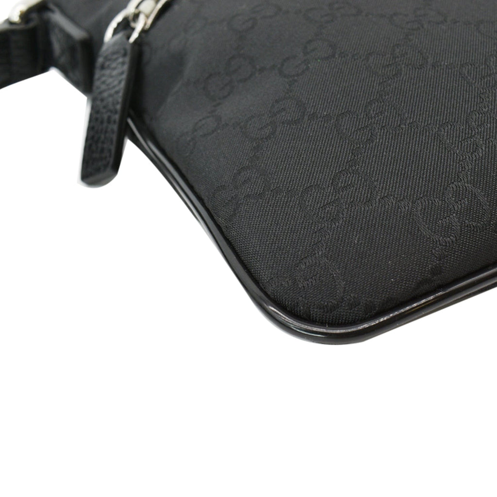 GUCCI Nylon Gucci Canvas Messenger Bag Black 449183
