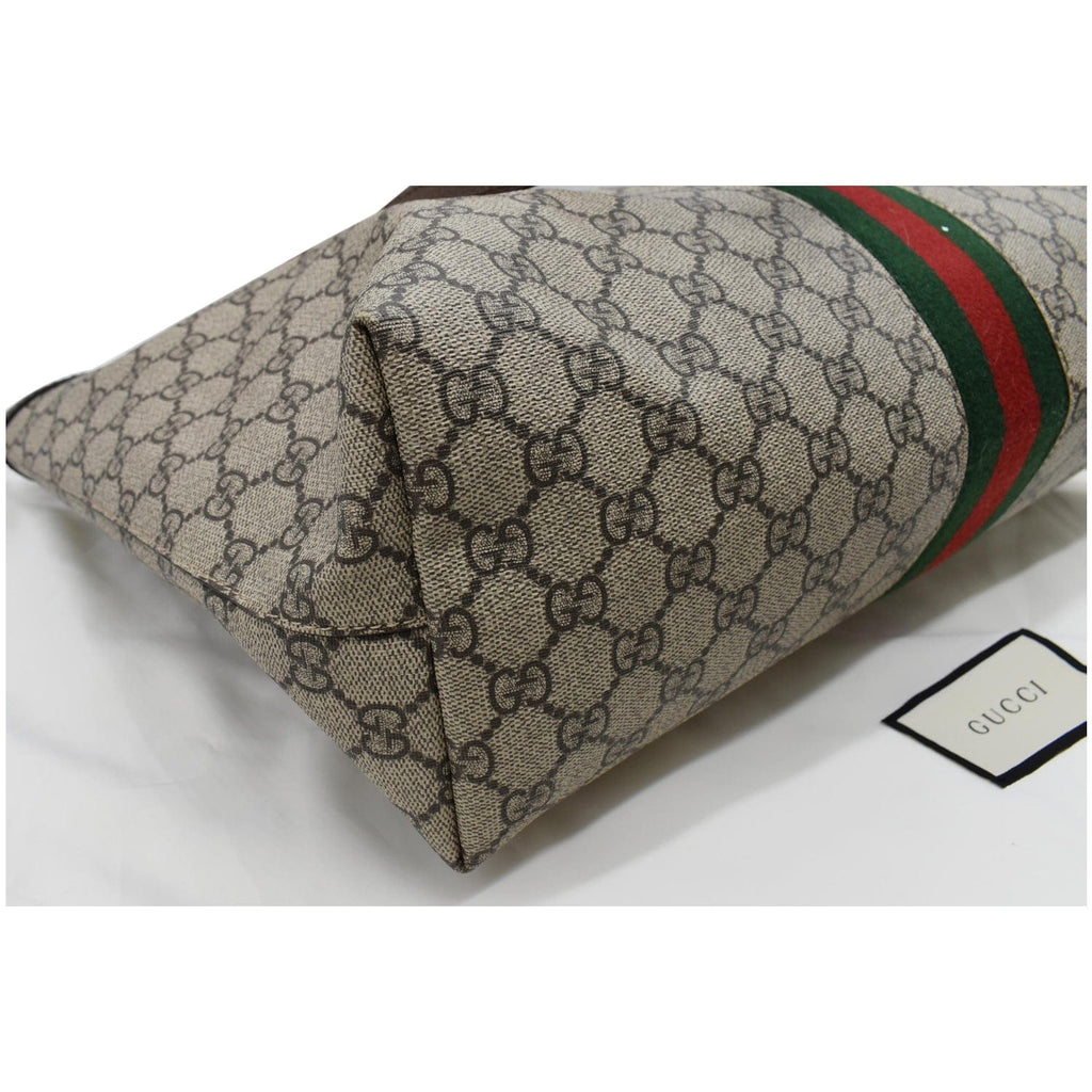 GUCCI Ophidia Medium Gucci Supreme Canvas Tote Bag Beige 631685
