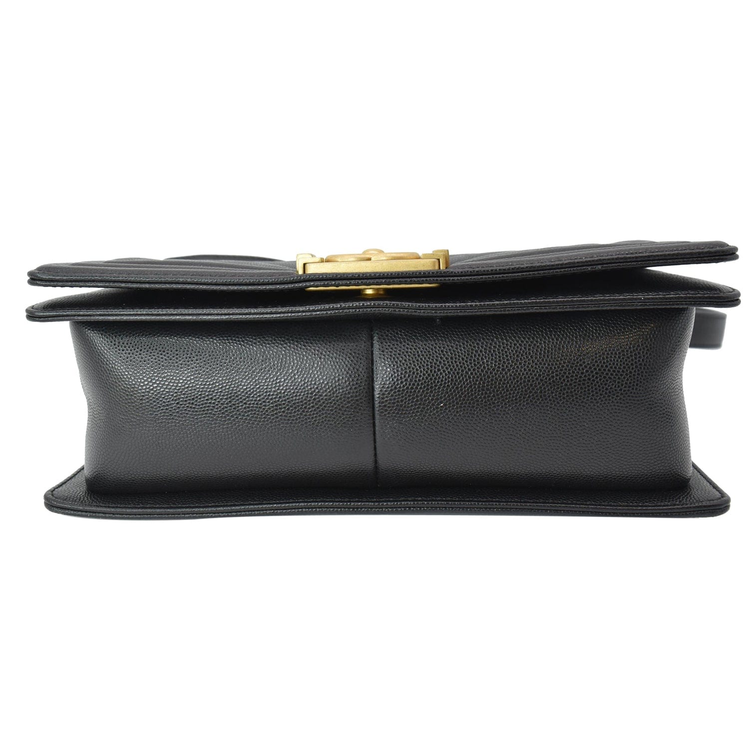 Chanel Medium Boy Flap Chevron Leather Shoulder Bag Black