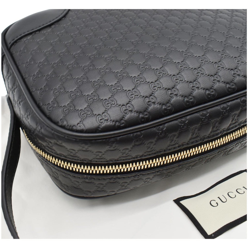 GUCCI Bree Mini Gucci Microguccissima Leather Crossbody Bag Black 449413