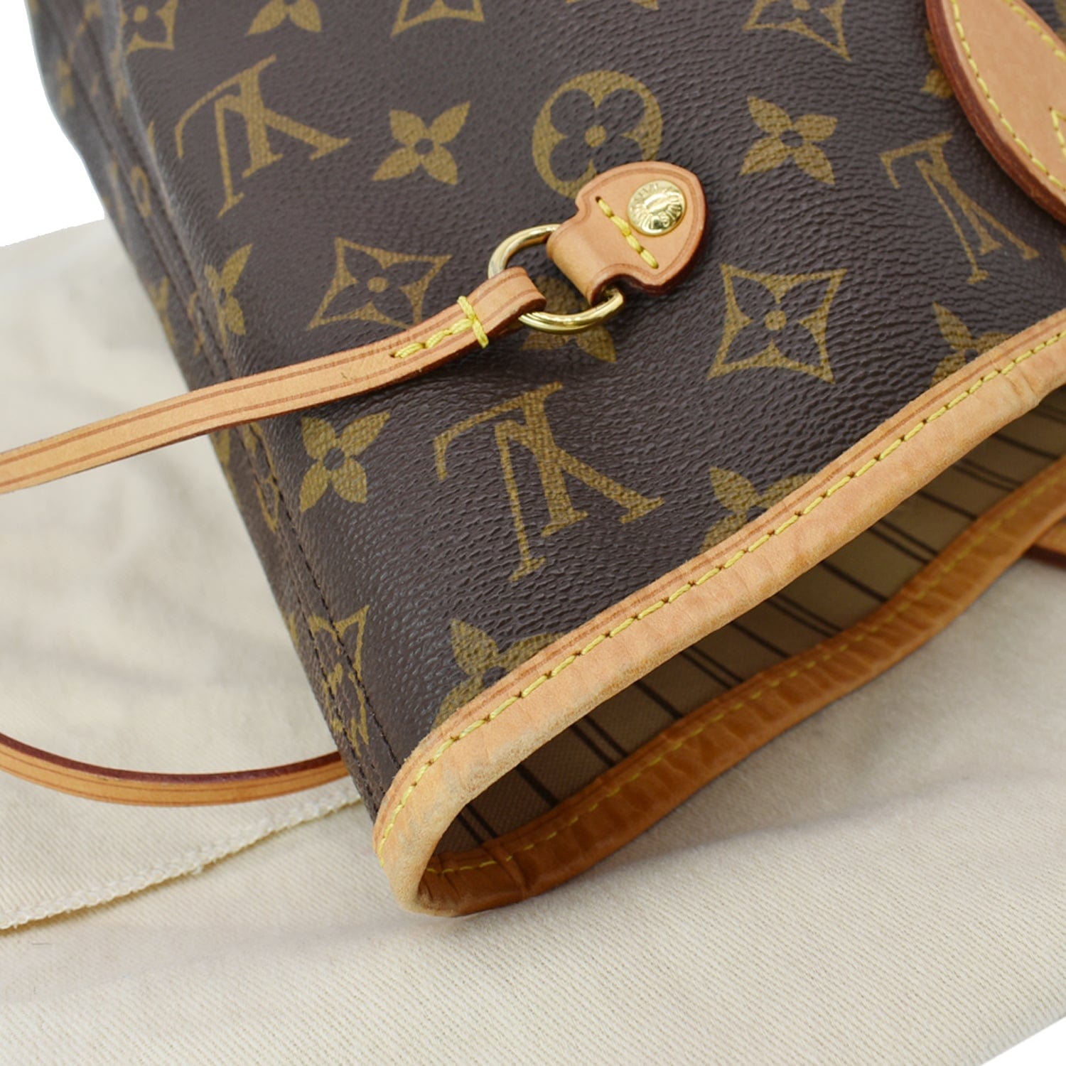 LOUIS VUITTON Neverfull MM Monogram Canvas Tote Bag Brown