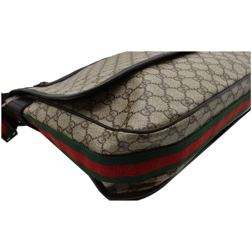 GUCCI Gucci  Web Canvas Messenger Bag Beige/Ebony 189748
