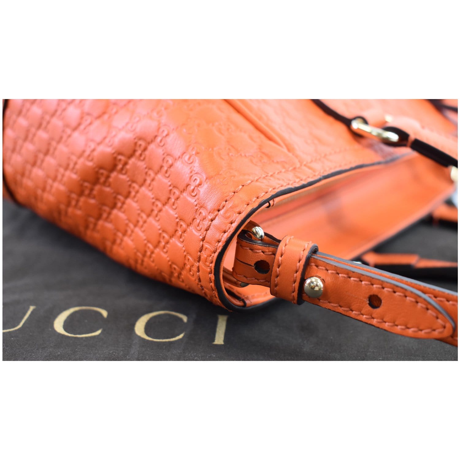 GUCCI Small Bree Gucci Guccissima Leather Crossbody Bag Orange 449241