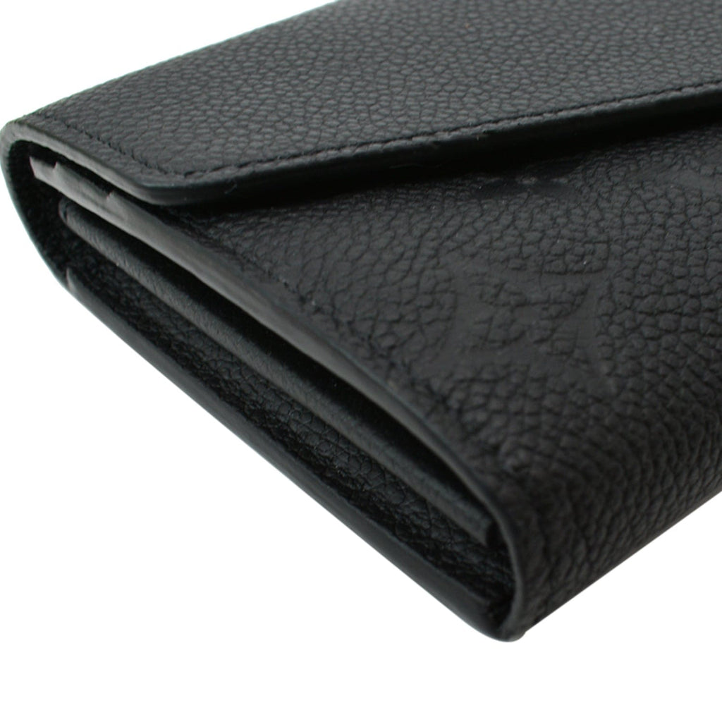 LOUIS VUITTON Sarah Monogram Empreinte Leather Wallet Black