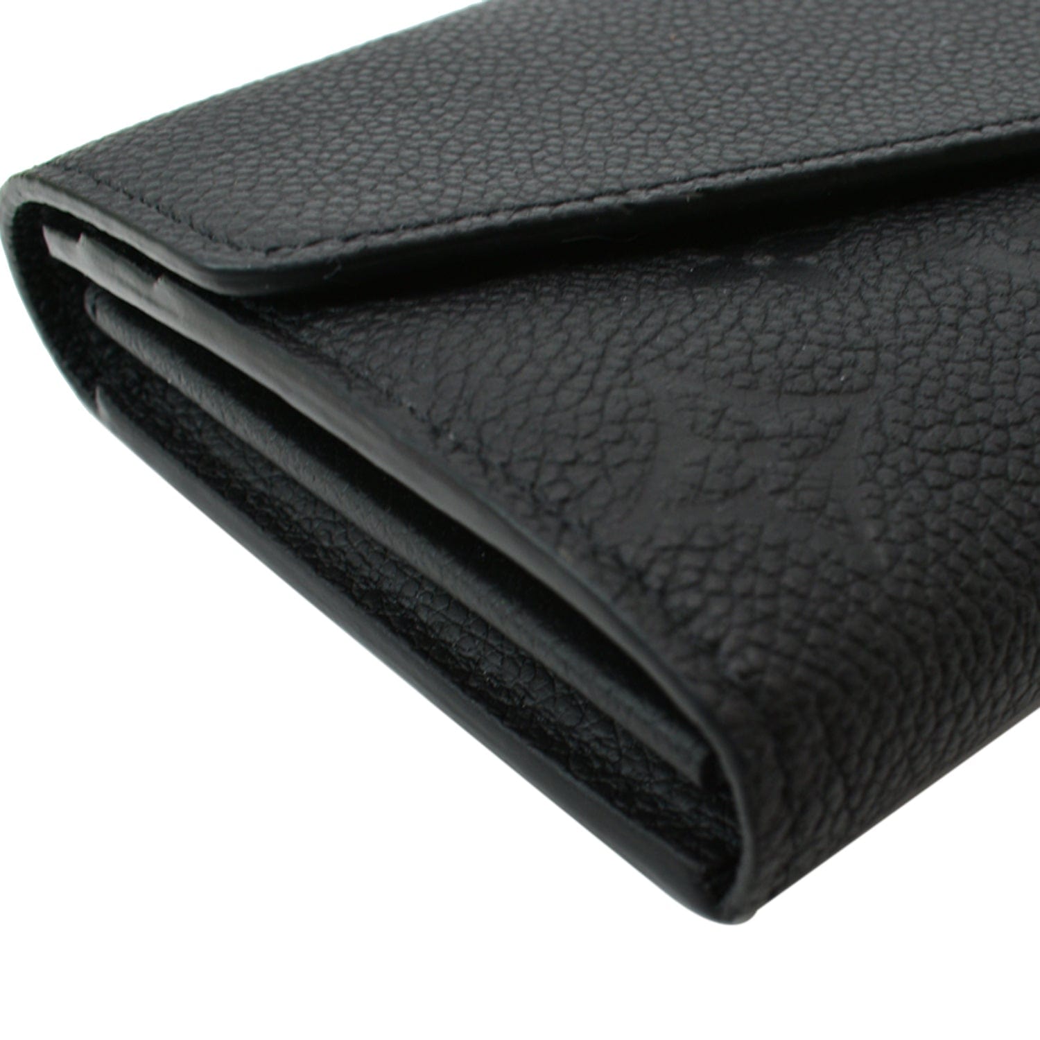 LOUIS VUITTON Sarah Monogram Empreinte Leather Wallet Black