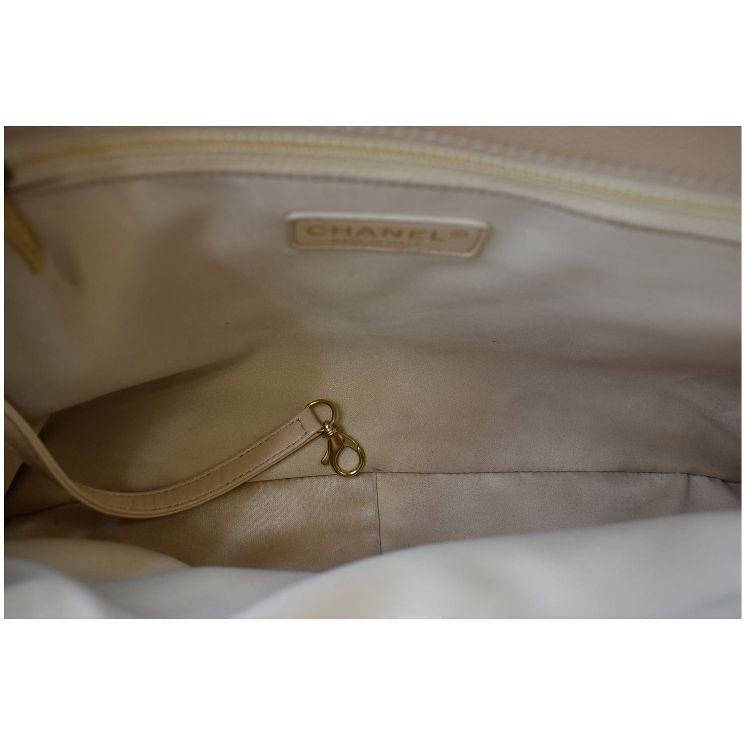 Chanel Grand Shopping GST Caviar Leather Tote Bag Beige