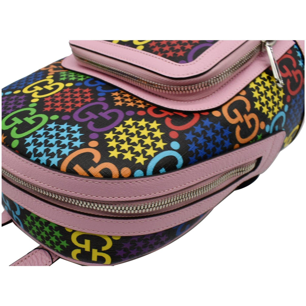 GUCCI Psychedelic Gucci Supreme Monogram Canvas Backpack Bag Multicolor 601296