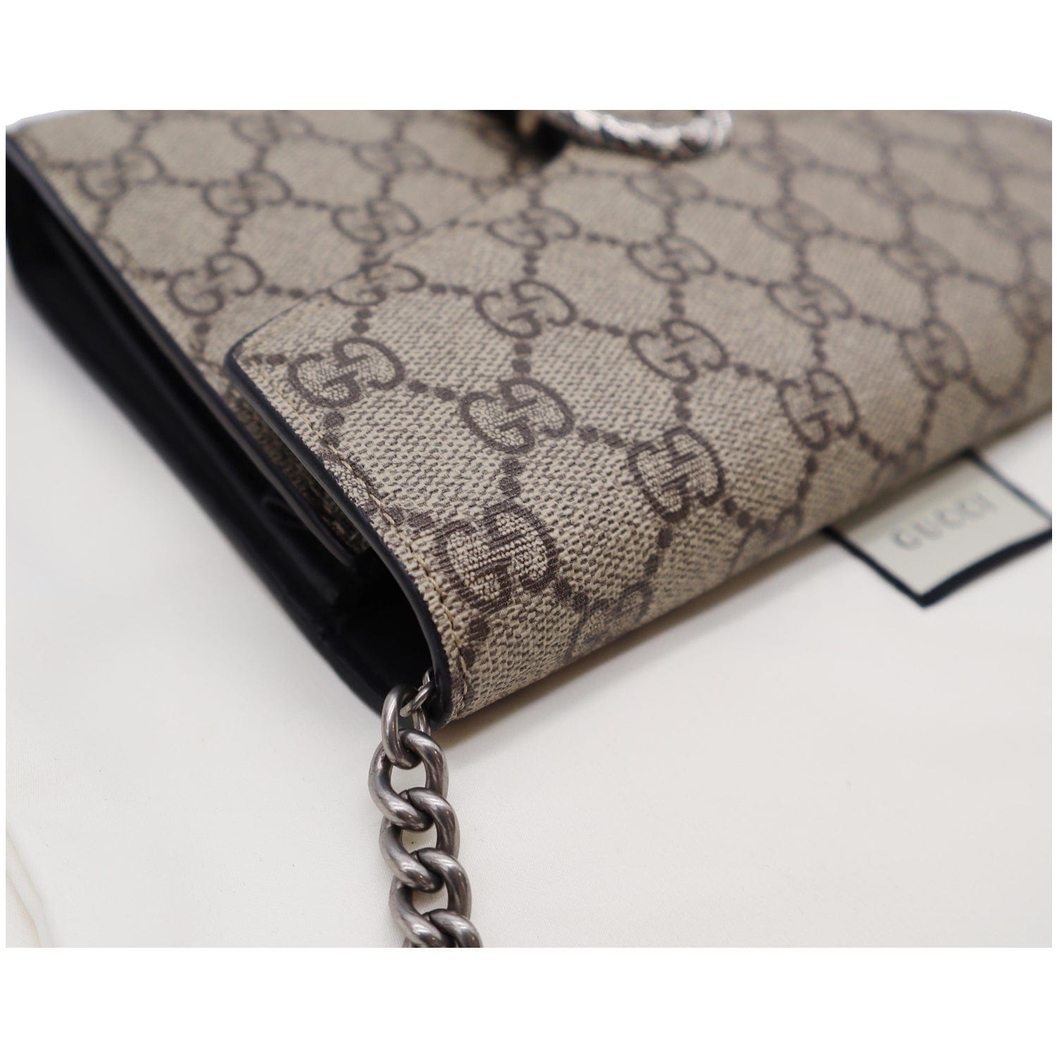 GUCCI Dionysus Gucci Supreme Crossbody Chain Wallet Beige 401231