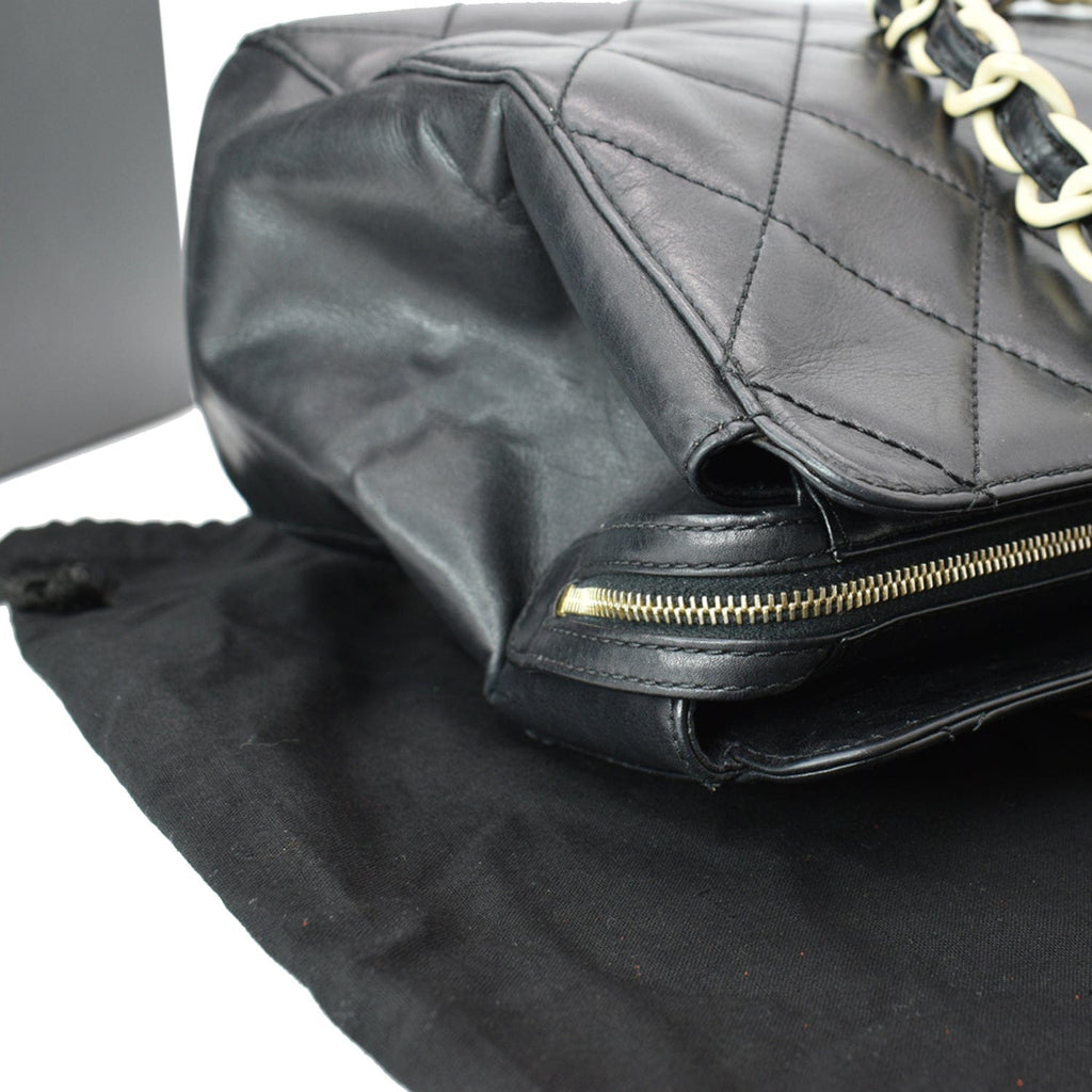 Chanel  Bekko  Leather Chain Tote Bag Black