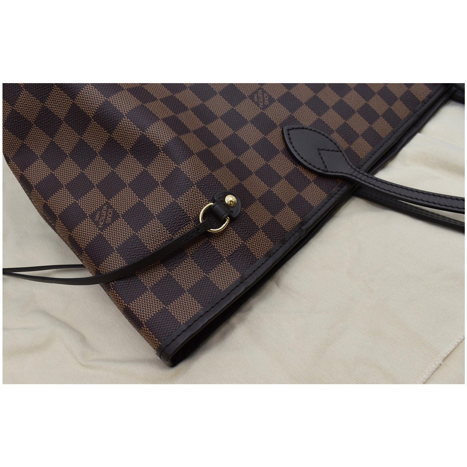 LOUIS VUITTON Neverfull GM Damier Ebene Tote Shoulder Bag Brown