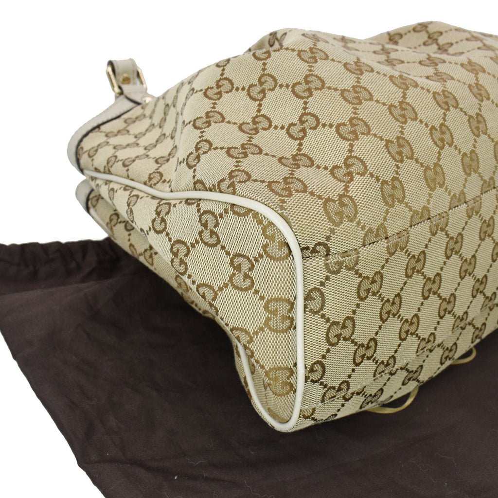 GUCCI Sukey Medium Gucci Canvas Tote Bag Beige 211944