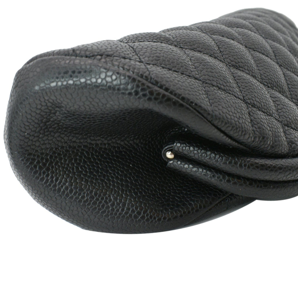 Chanel Timeless Caviar Quilted Leather Clutch Black