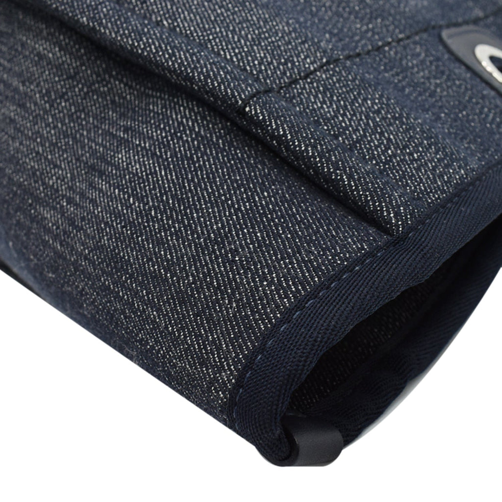 Chanel Deauville Medium Denim Leather Tote Bag Dark Blue