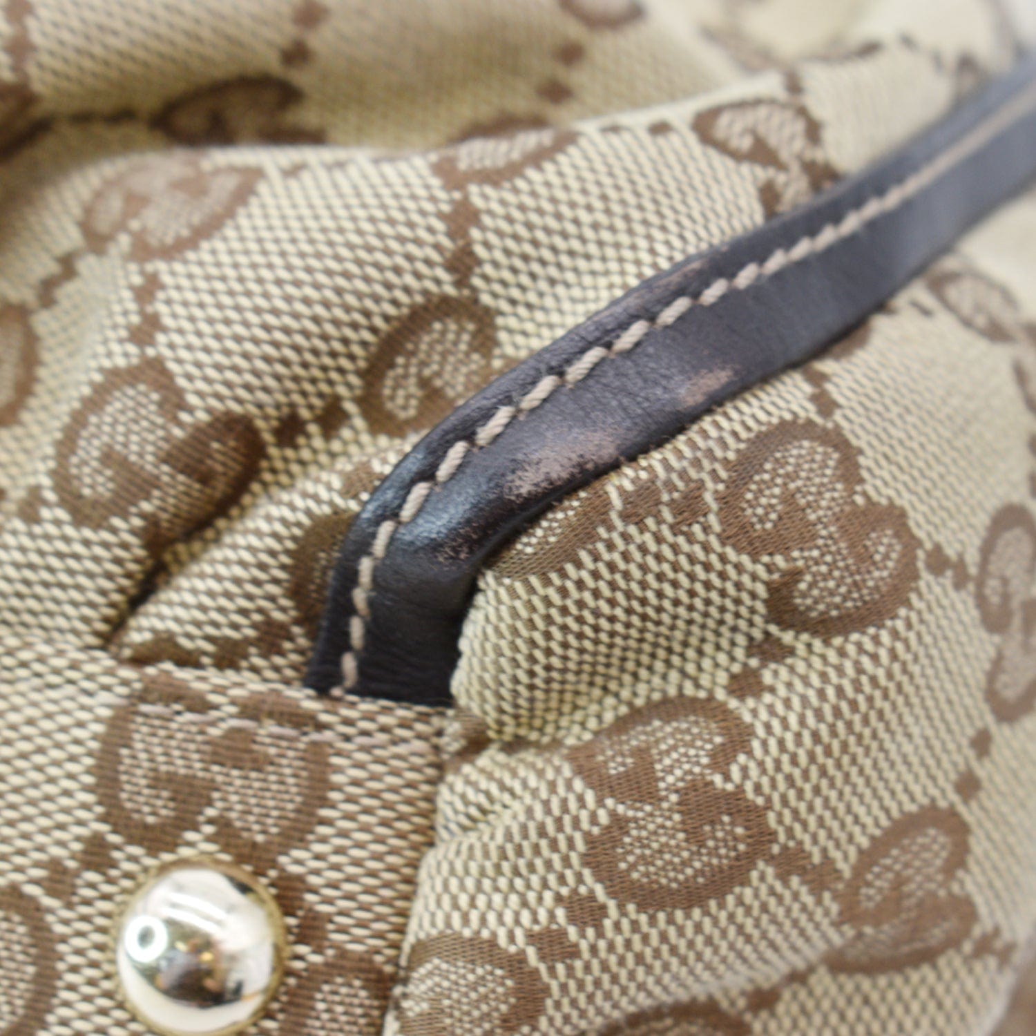 GUCCI D Ring Gucci Canvas Tote Bag Beige 189831