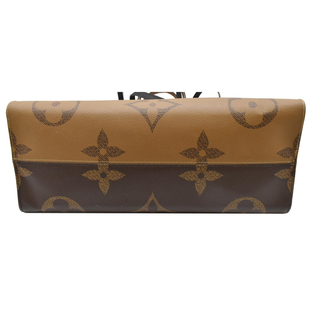 LOUIS VUITTON Onthego GM Giant Monogram Canvas Tote Shoulder Bag Brown