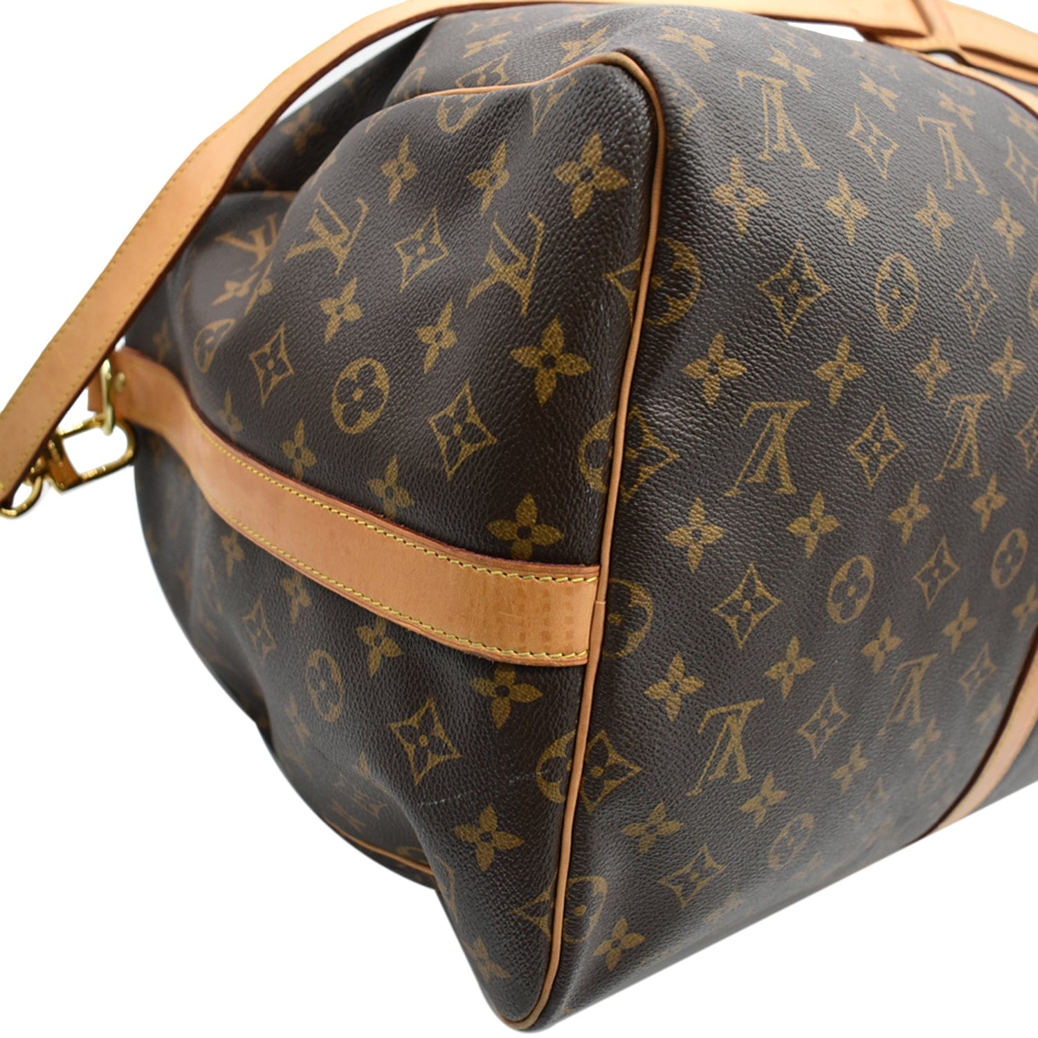 LOUIS VUITTON Keepall Bandouliere 55 Monogram Canvas Travel Bag Brown