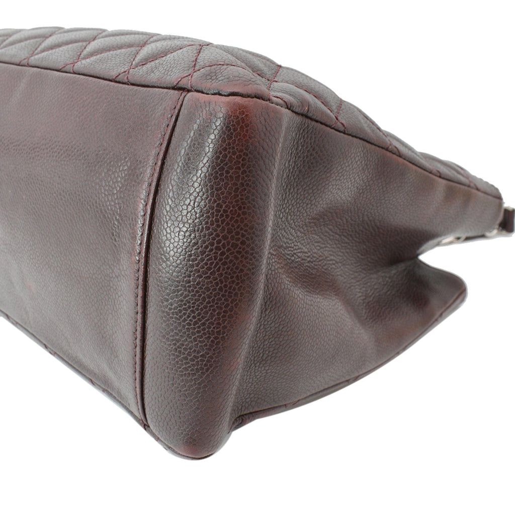 Chanel Grand Shopping GST Caviar Leather Tote Bag Maroon